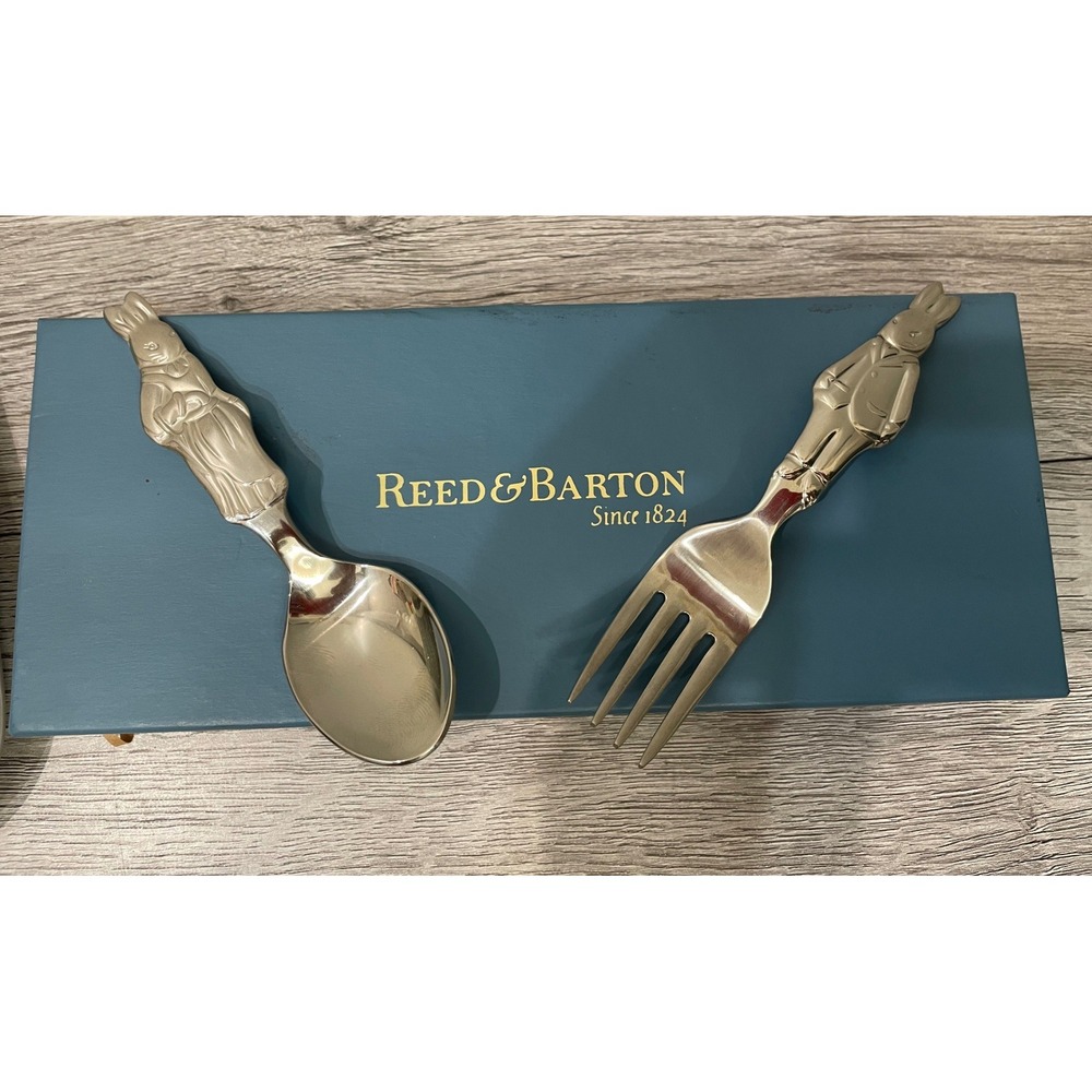 Reed & Barton Bunnykins Silver Plate Spoon Fork Set 1998 Royal‎ Doulton Vintage